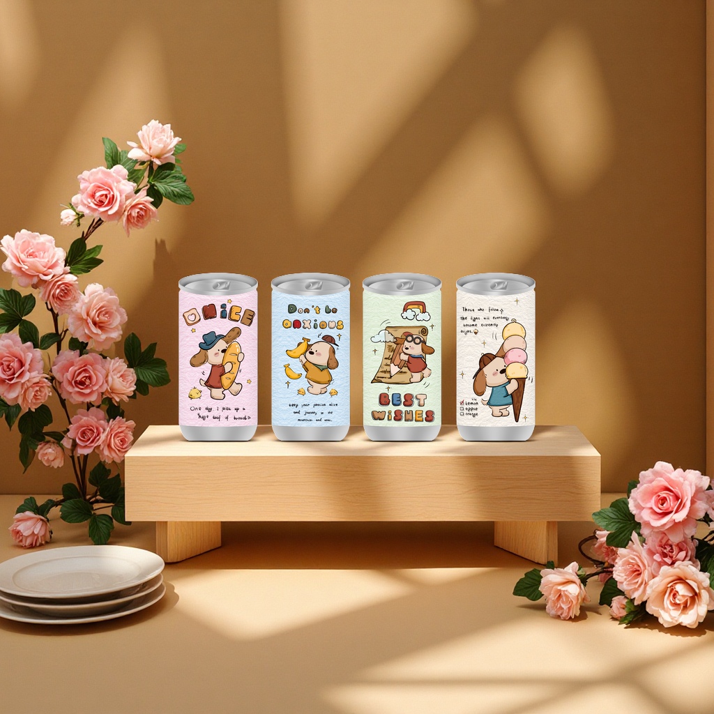 可乐罐湿巾复古风小狗小团子系列JB30060