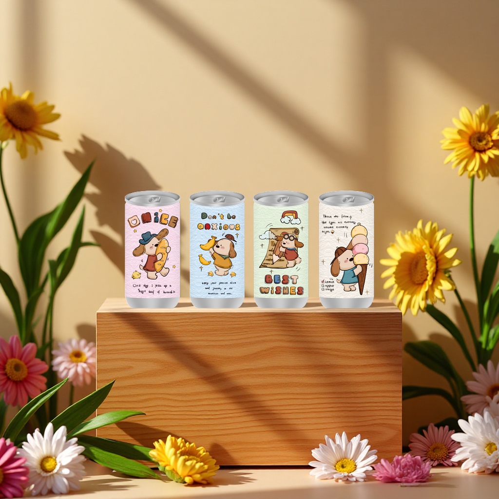 Cola Can Wet Wipes Retro Style Little Dog Dumplings Series JB30060 Specification image