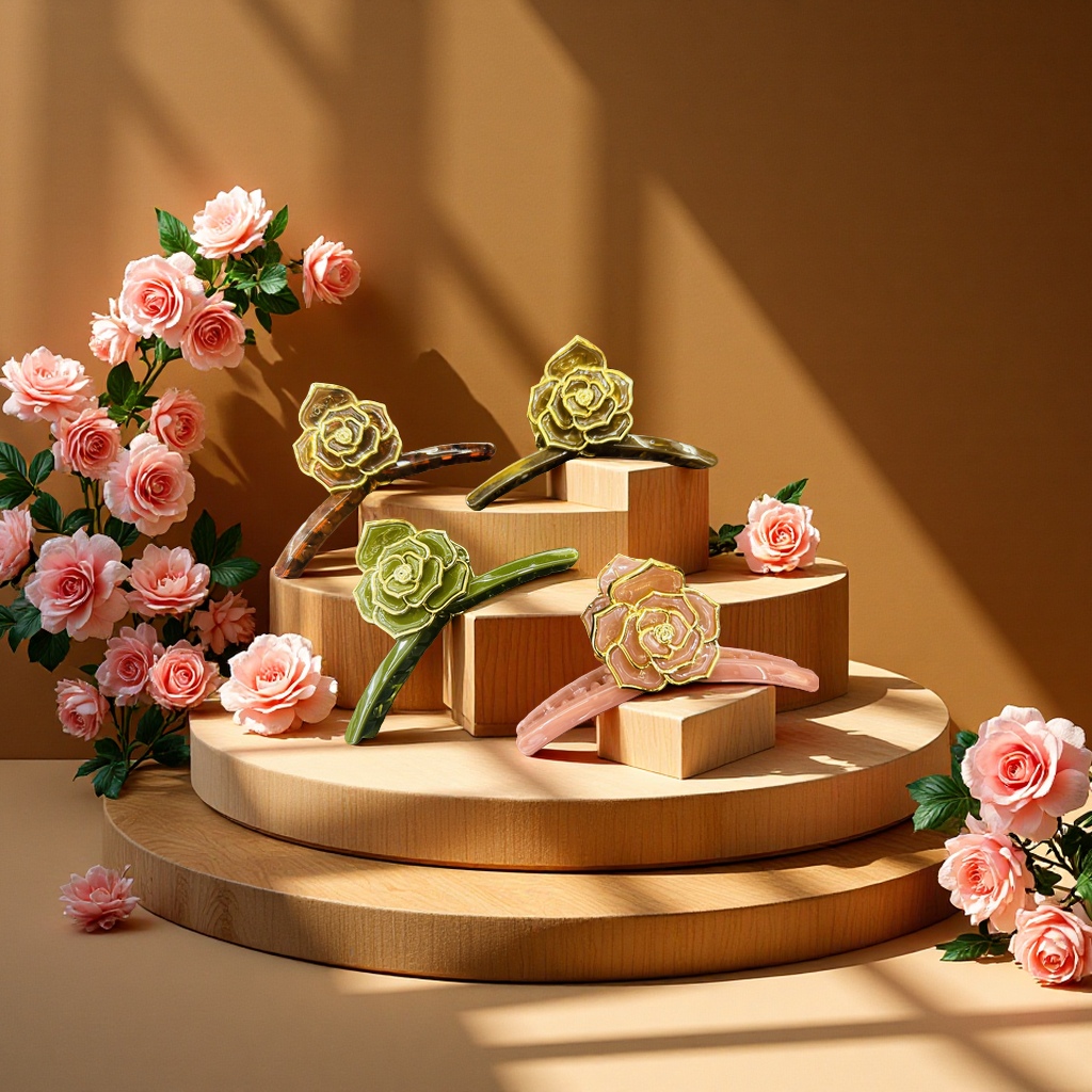 茉莉发夹 时尚造型 多款可选 柔软不伤发 精致美甲搭配