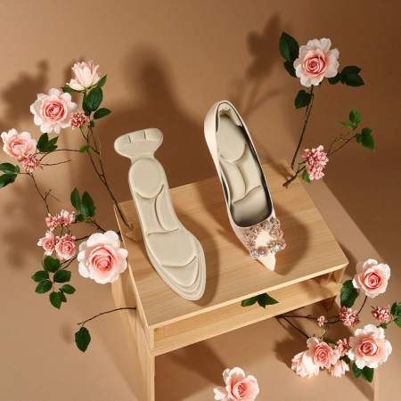 نعل داخلي إسفنجي 4D من قطعة واحدة – مريح، مضاد للانزلاق والبكتيريا، قابل للتهوية، يخفف الضغط