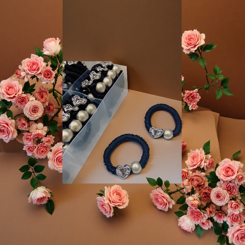 时尚锆石发圈 优雅时尚发饰 精致发圈 2024新款 发圈饰品