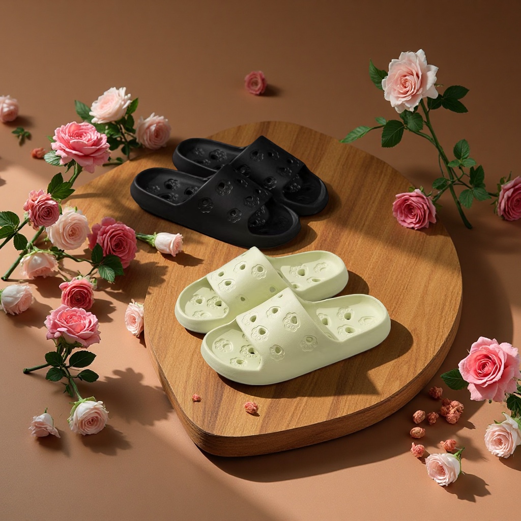 Home shoes, plastic slippers, anti-slip soft soles, comfortable indoor home slippers details Picture