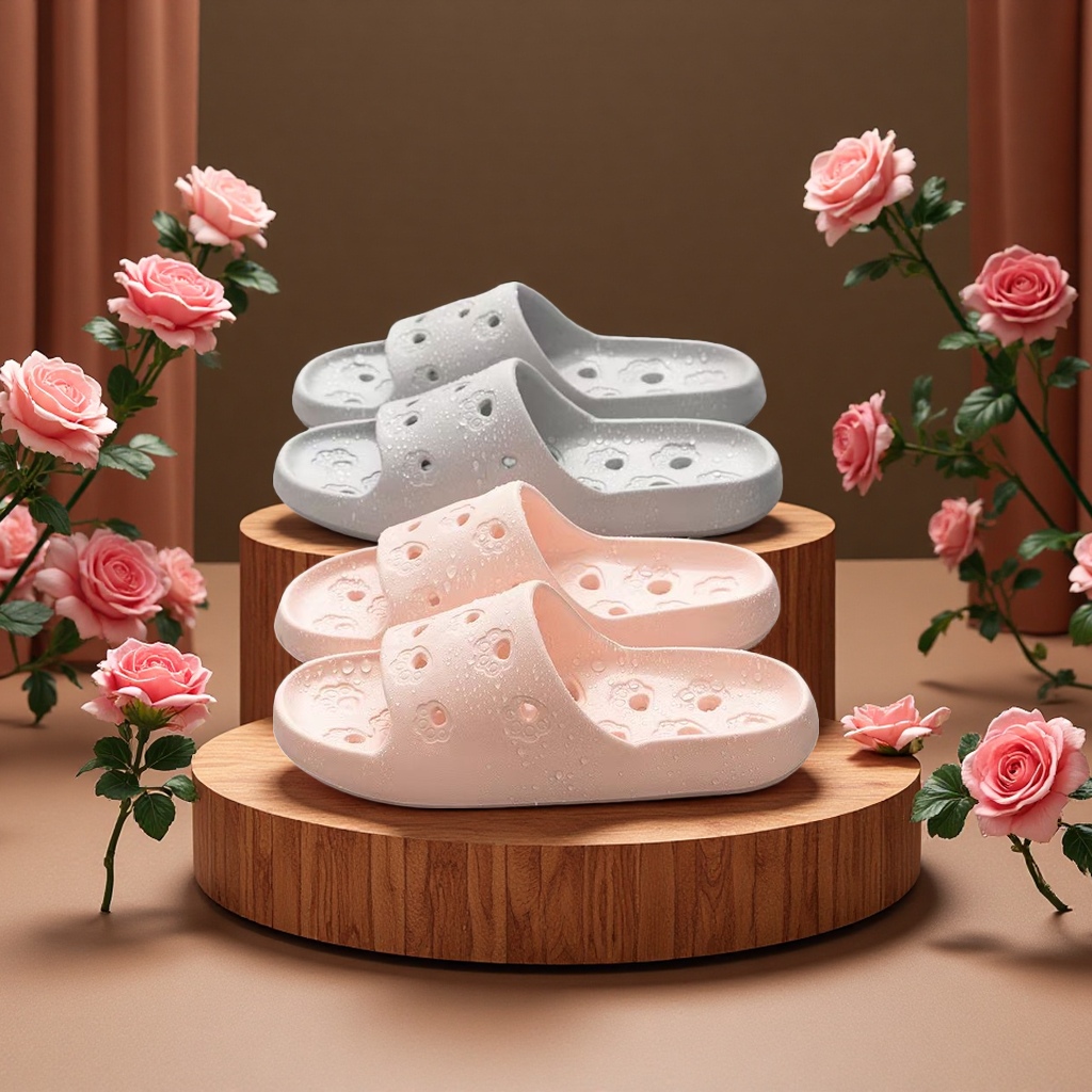 Home shoes, plastic slippers, anti-slip soft soles, comfortable indoor home slippers Specification image