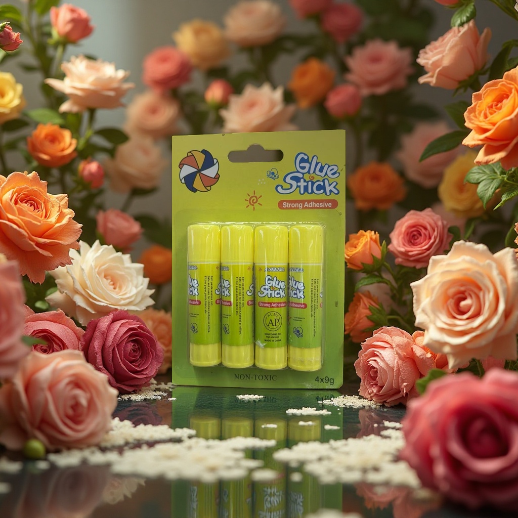 固体胶办公用品强力粘合不掉胶透明胶棒4支装产品图