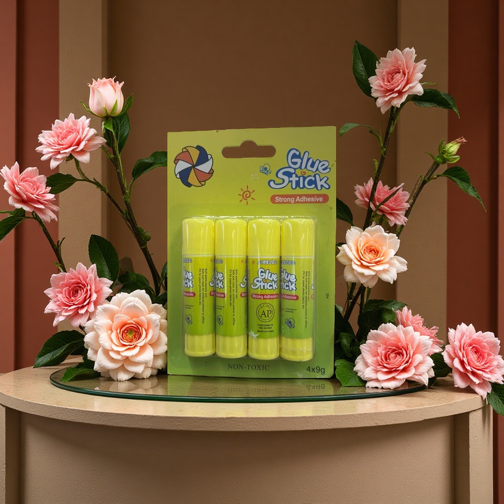 固体胶办公用品强力粘合不掉胶透明胶棒4支装