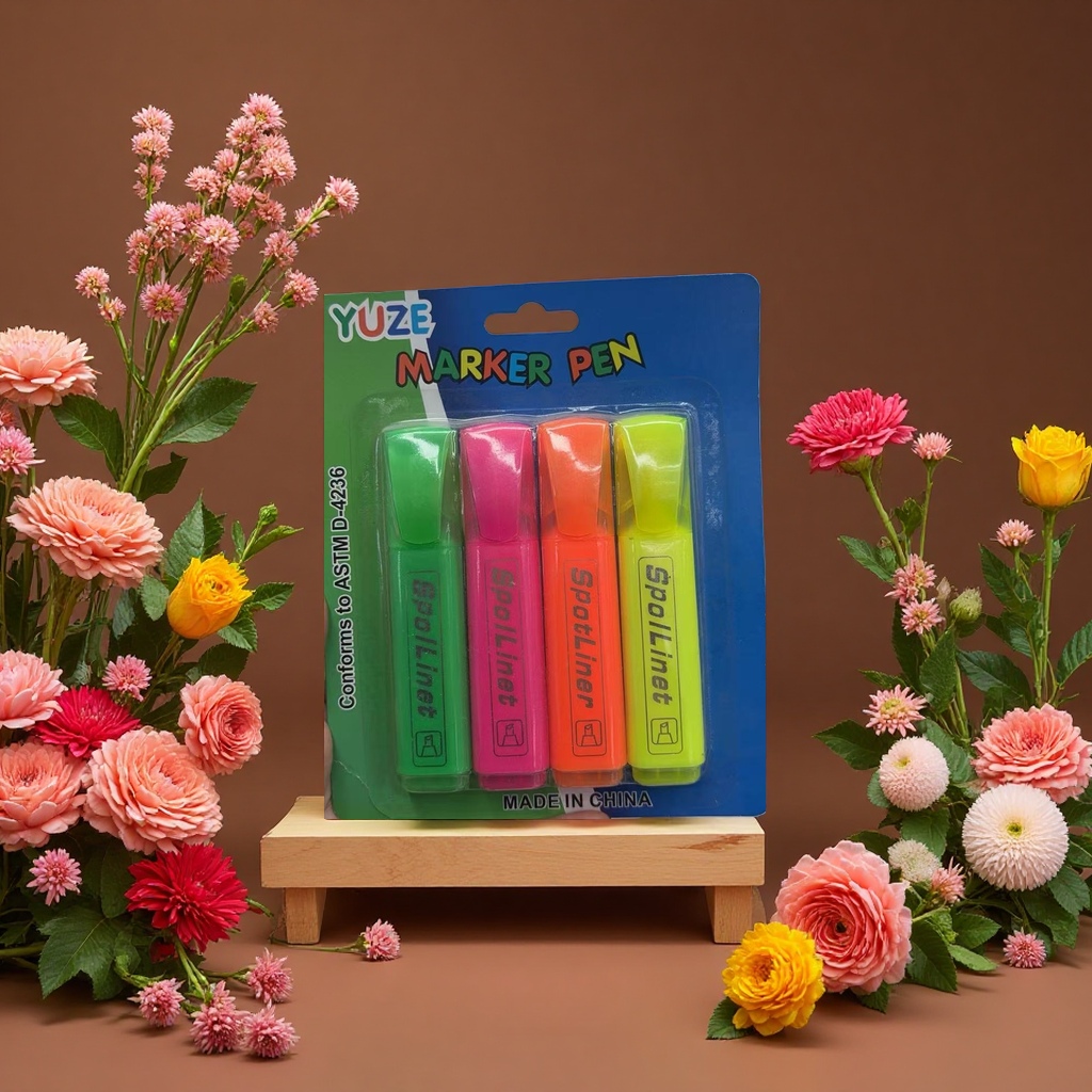 4色荧光笔学生多功能彩色记号笔教学用具细节图