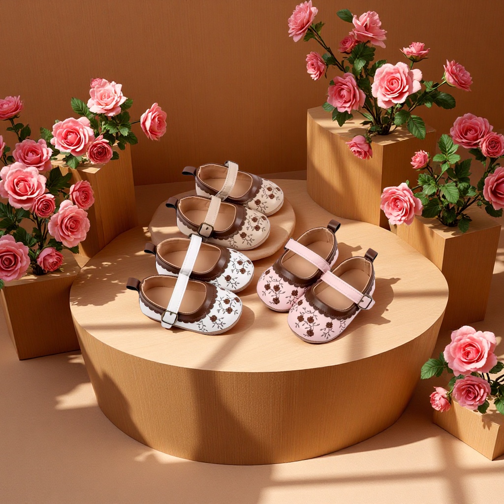 New embroidered breathable and anti-slip baby shoes