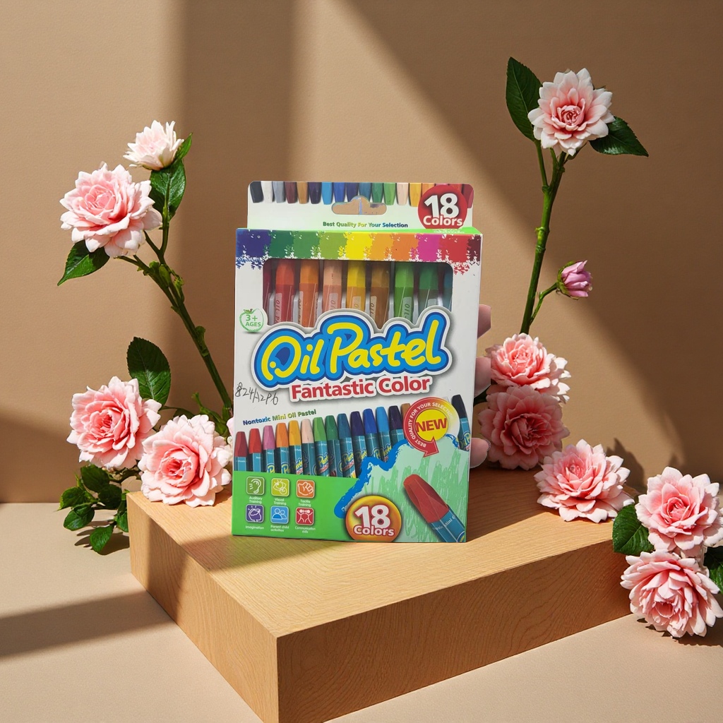 18色蜡笔儿童绘画用蜡笔彩色蜡笔盒装