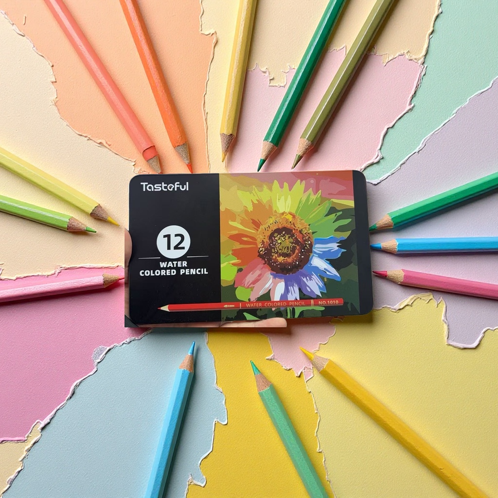 12色铁盒彩铅儿童绘画工具便携学生用产品图