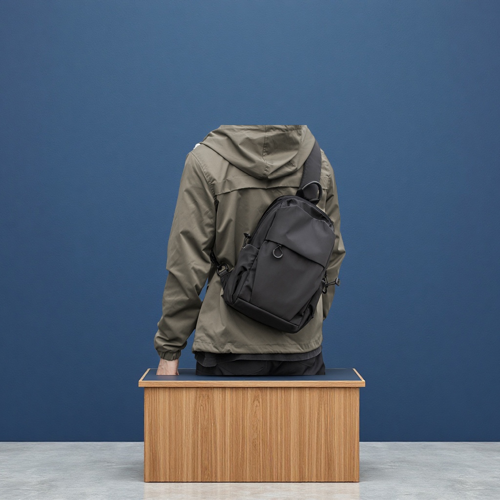 简约潮牌男士休闲双肩背包斜挎胸包多功能单肩小包男包批发