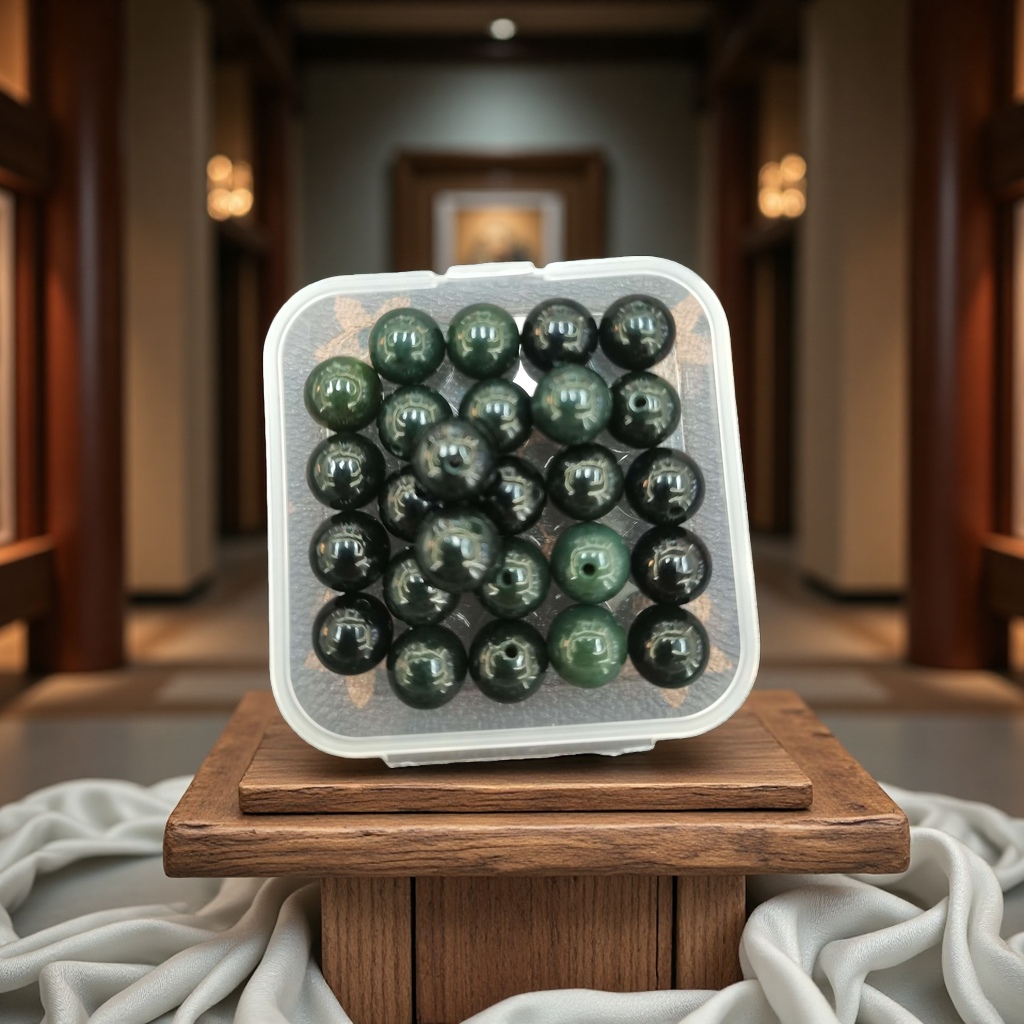 玉石养生手串天然玉石手链女性简约时尚饰品和田青玉10#