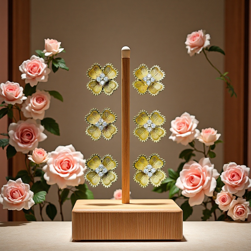 锆石花饰品配件女式时尚耳钉挂件首饰材料