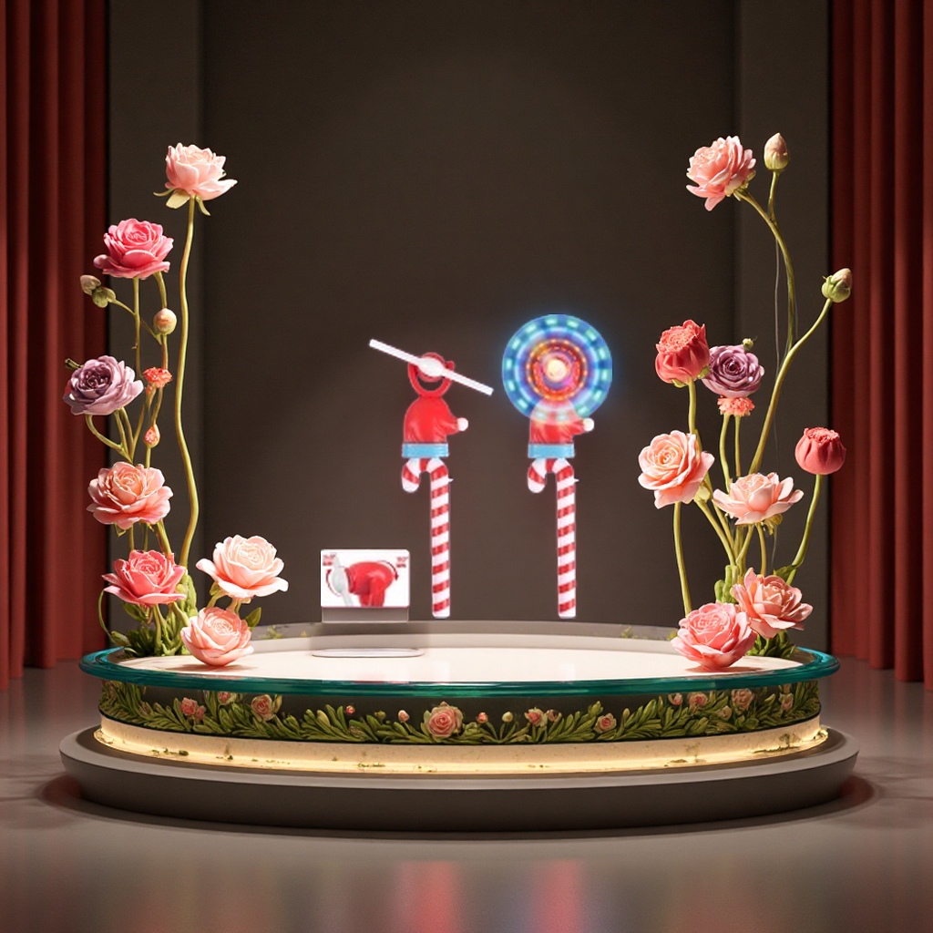 圣诞老人音乐风车七彩旋转闪光棒儿童发光玩具屏幕截图跨境礼品