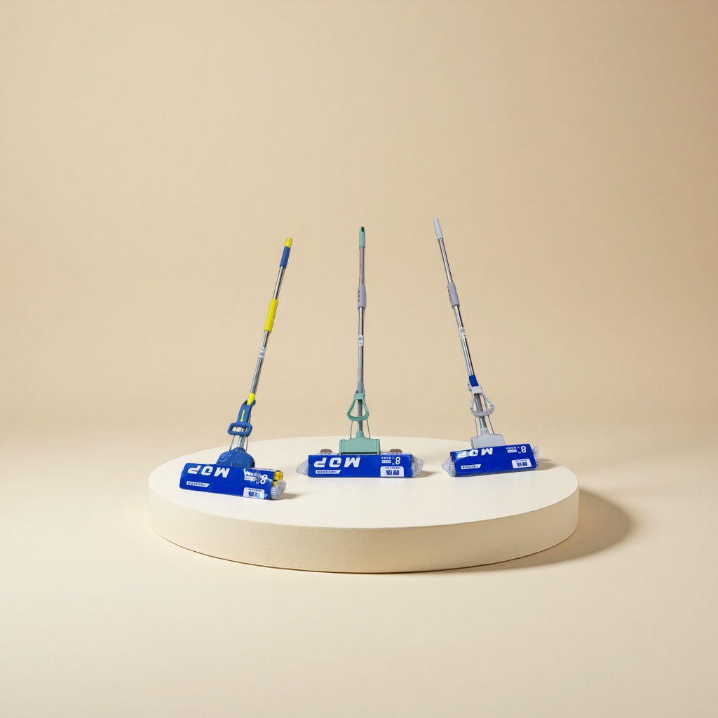 胶棉拖把加长柄静音拖地清洁工具家用大容量吸水拖把