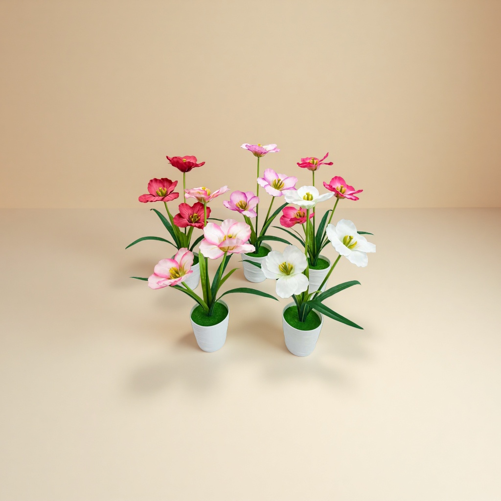 Kneading flowers, green plants, potted plants, small flowers, succulents, simulated decorative items, simulated bonsai, high-fidelity green plants