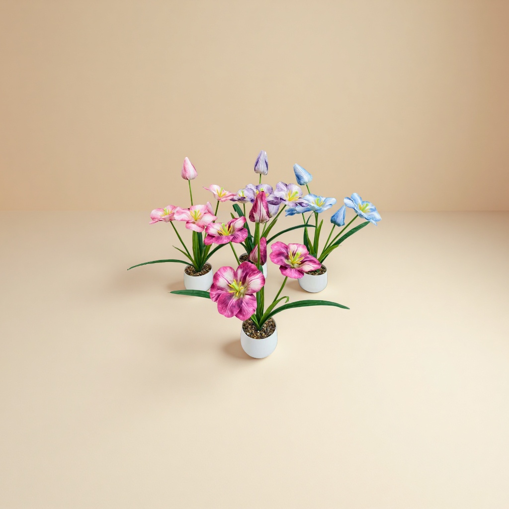 Kneading flowers, green plants, potted plants, small flowers, succulents, simulated decorative items, simulated bonsai, high-fidelity green plants details Picture