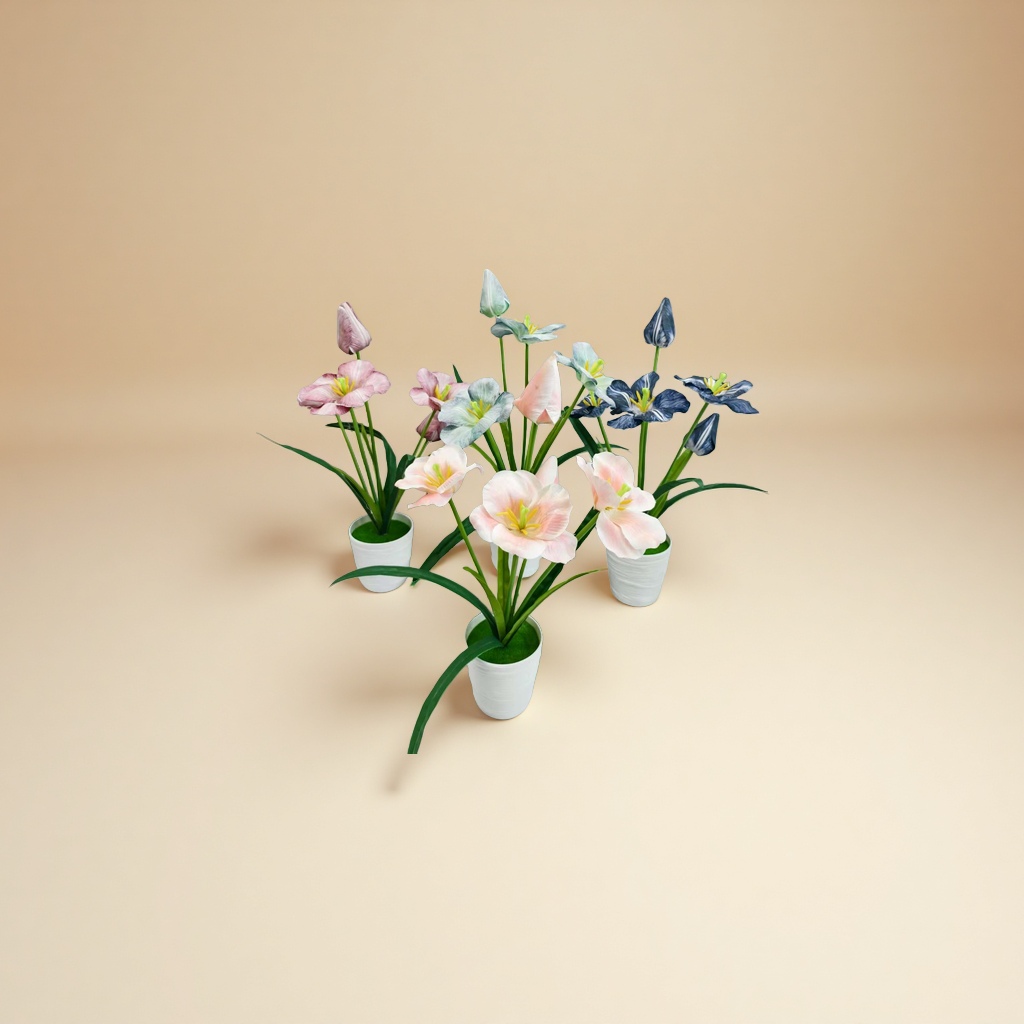 Kneading flowers, green plants, potted plants, small flowers, succulents, simulated decorative items, simulated bonsai, high-fidelity green plants Specification image