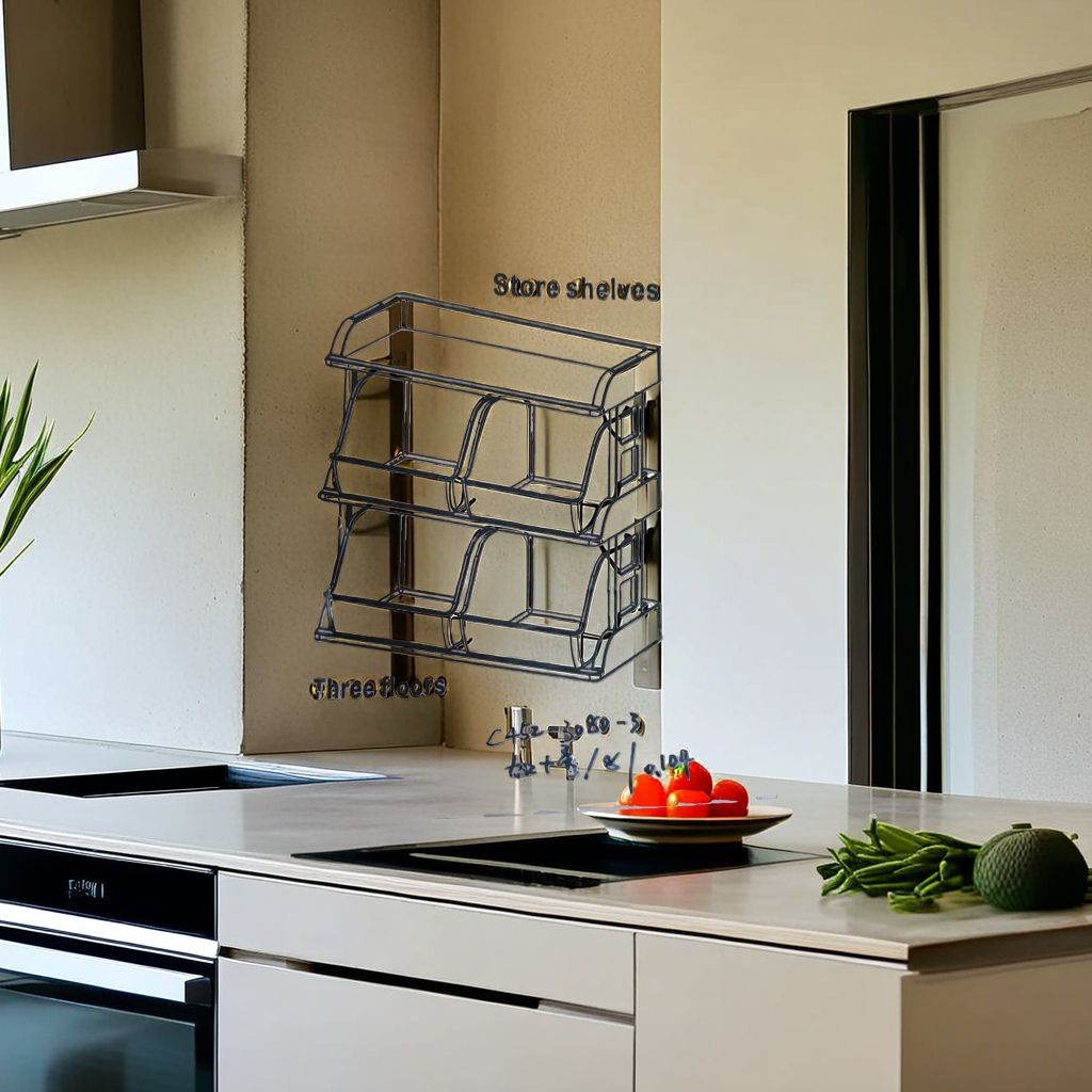 金属折叠款洞洞板置物架厨房用具收纳整理架日用百货厨房用具厨房用具