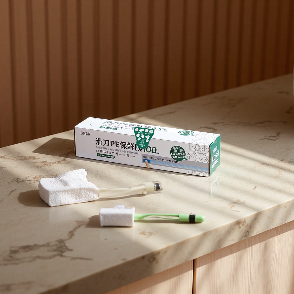 一次性膜套/PVC保鲜膜/保鲜膜/保鲜膜套/外卖保鲜膜白底实物图
