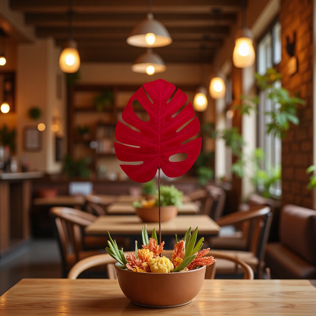 绒布龟背叶小号