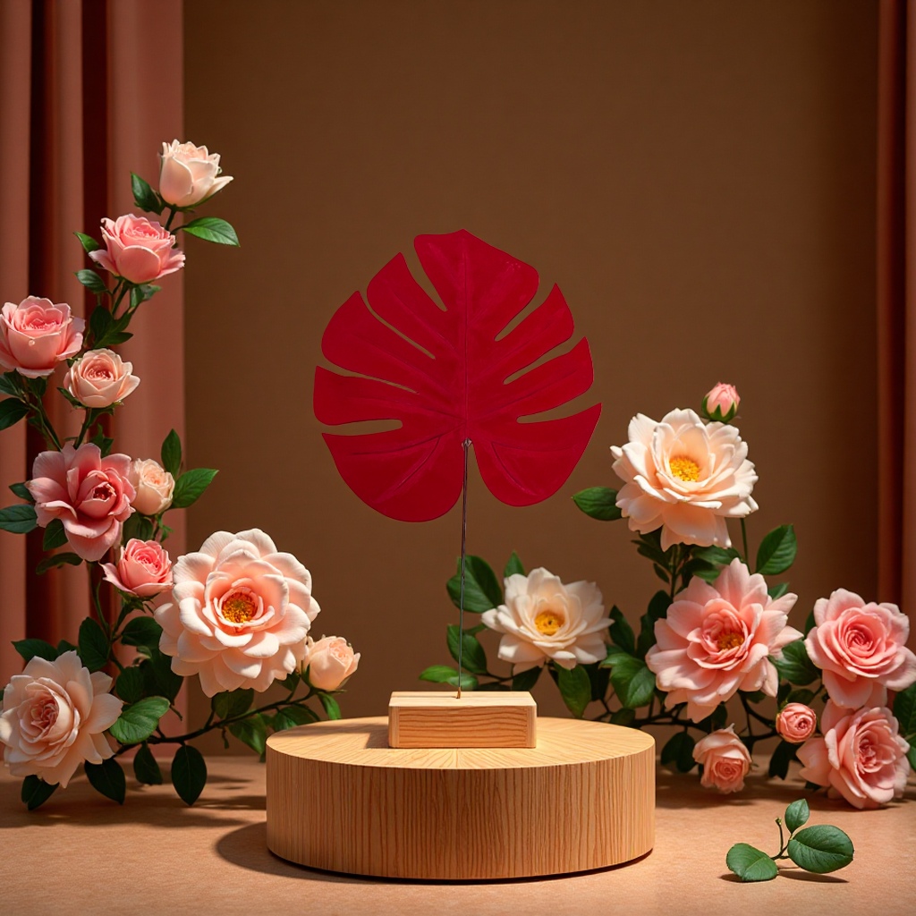 绒布龟背叶大号