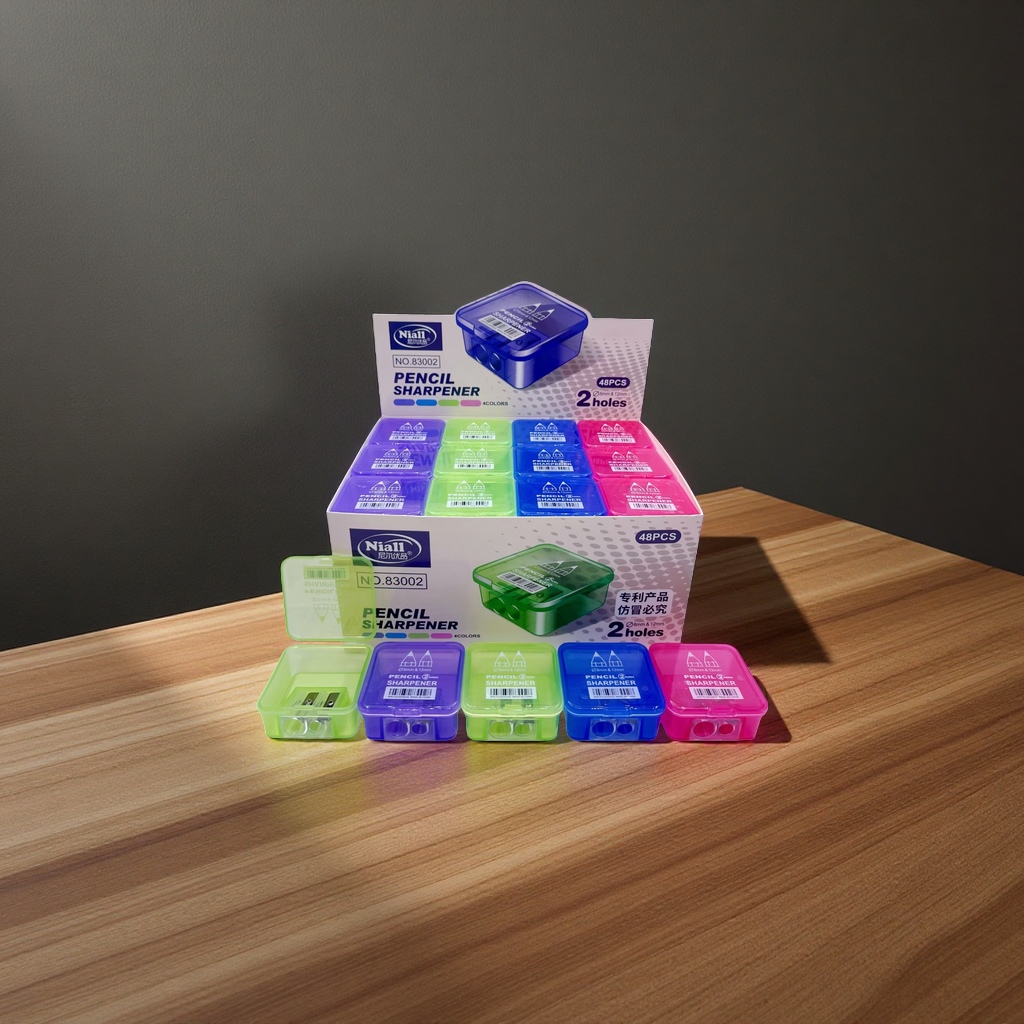 Nail83002文具双孔削笔机心形带挂孔卷笔刀KM8608