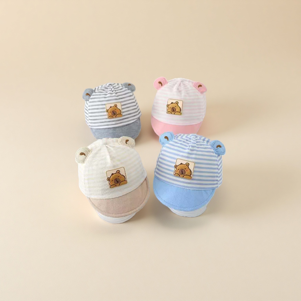 儿童帽子婴儿帽纯棉带沿透气帽男宝宝女宝宝帽子