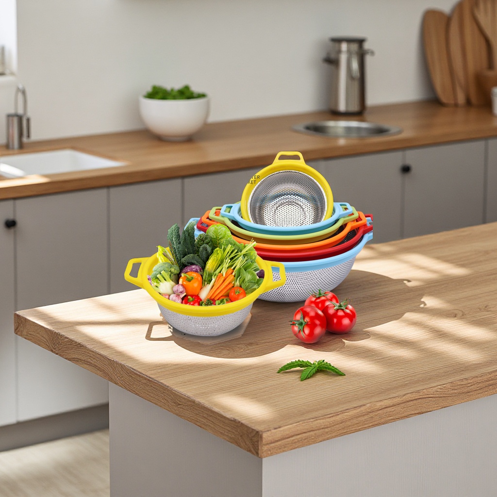 不锈钢密孔淘米篮洗米筛子沥水篮家用果盘洗菜篮子厨房整理漏盆