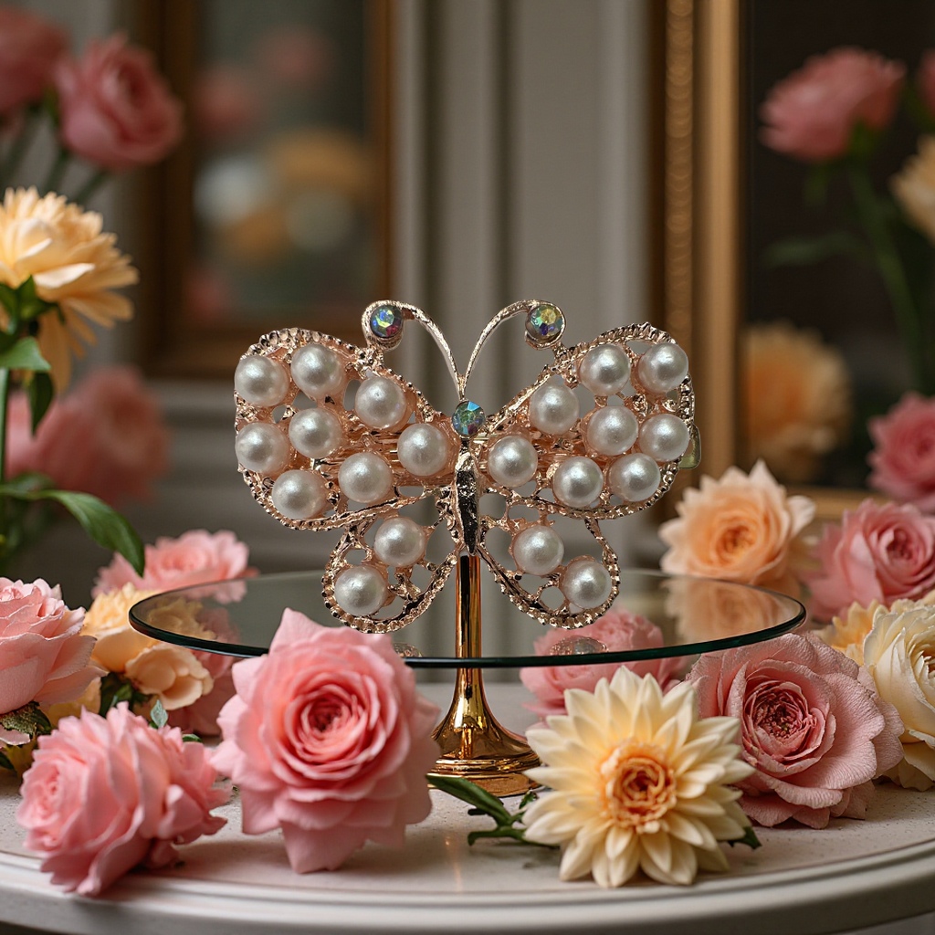 珍珠精致头饰女款时尚发夹发饰饰品新娘头花婚礼头饰发夹头饰蝴蝶结发饰产品图