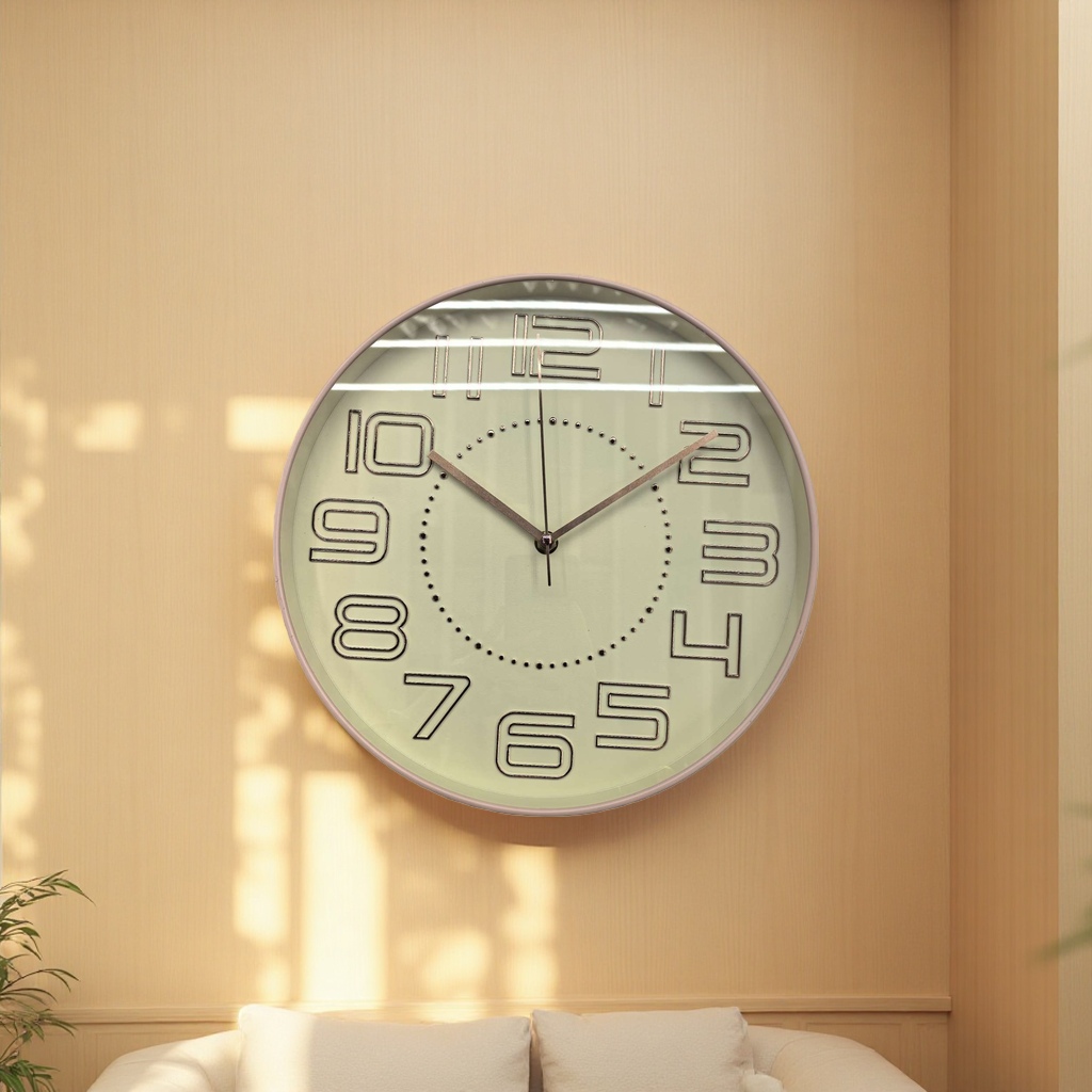 挂钟时钟挂墙上钟，简约，塑料细节图