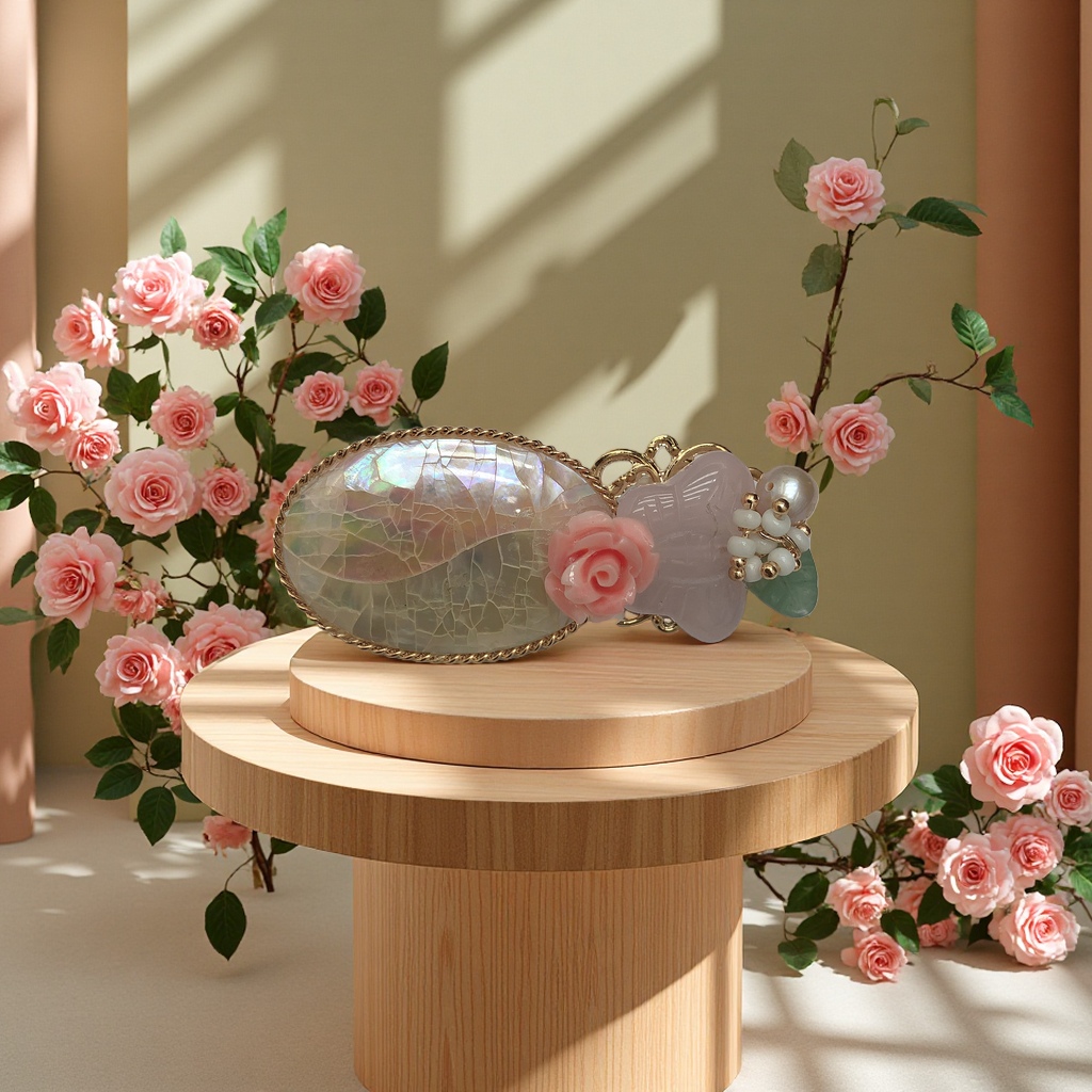 贝壳珍珠胸针时尚饰品女精致小众设计感项链配件