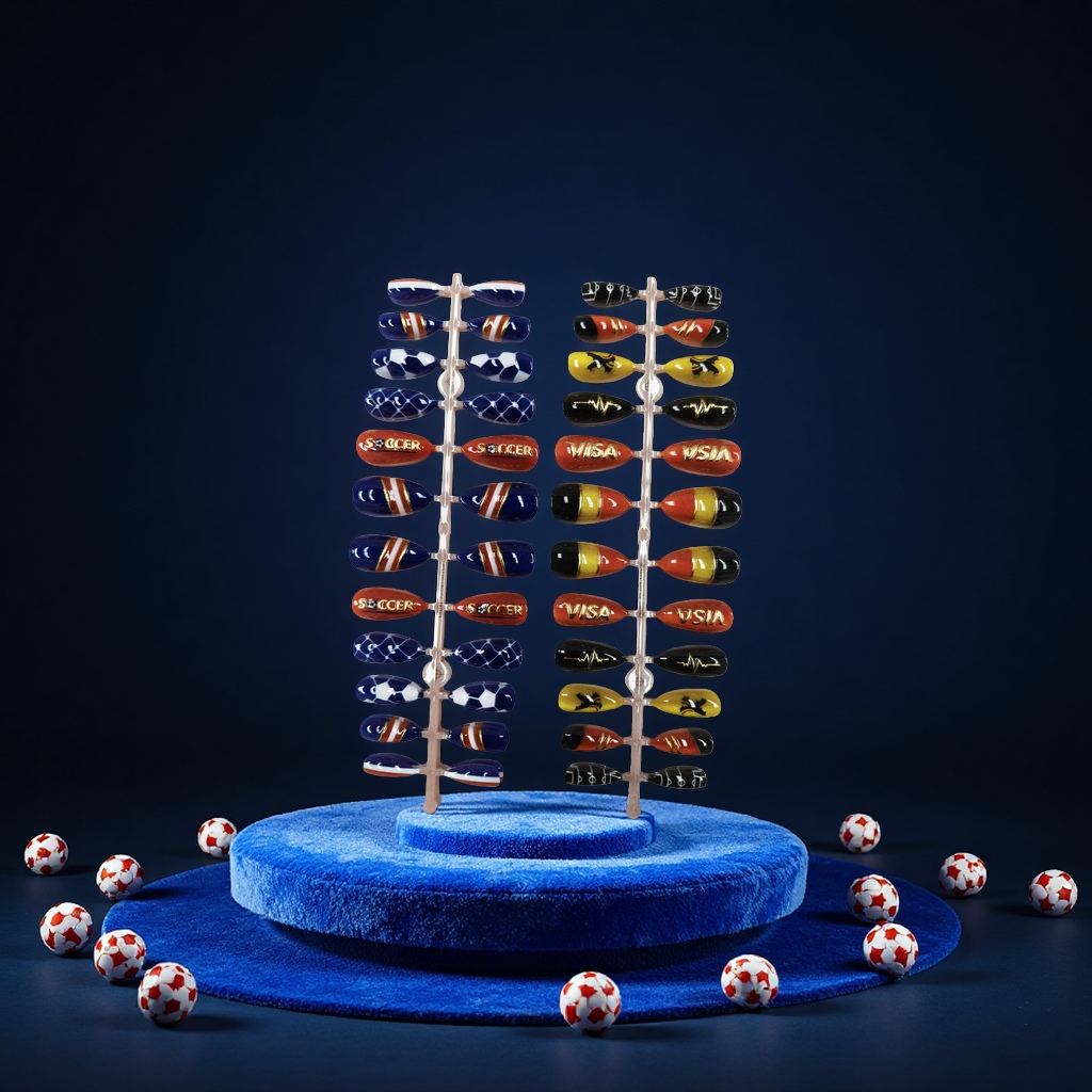 世界杯元素美甲贴片穿戴甲 时尚潮流装饰指甲贴产品图