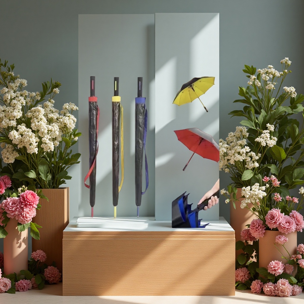 70公分自动雨伞8开纤维支架防水防风细节图