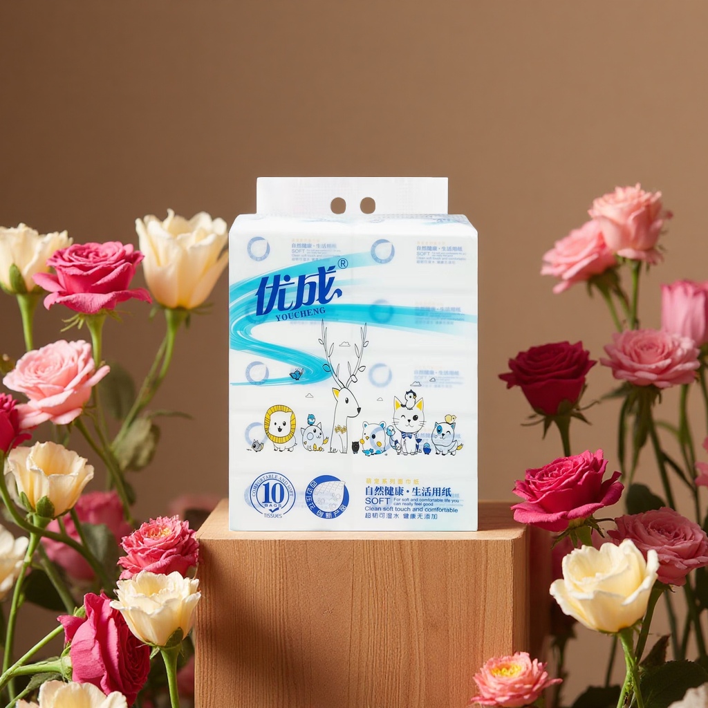 Flexible and thickened tissue paper for home use, 180 pieces in individual packaging Specification image