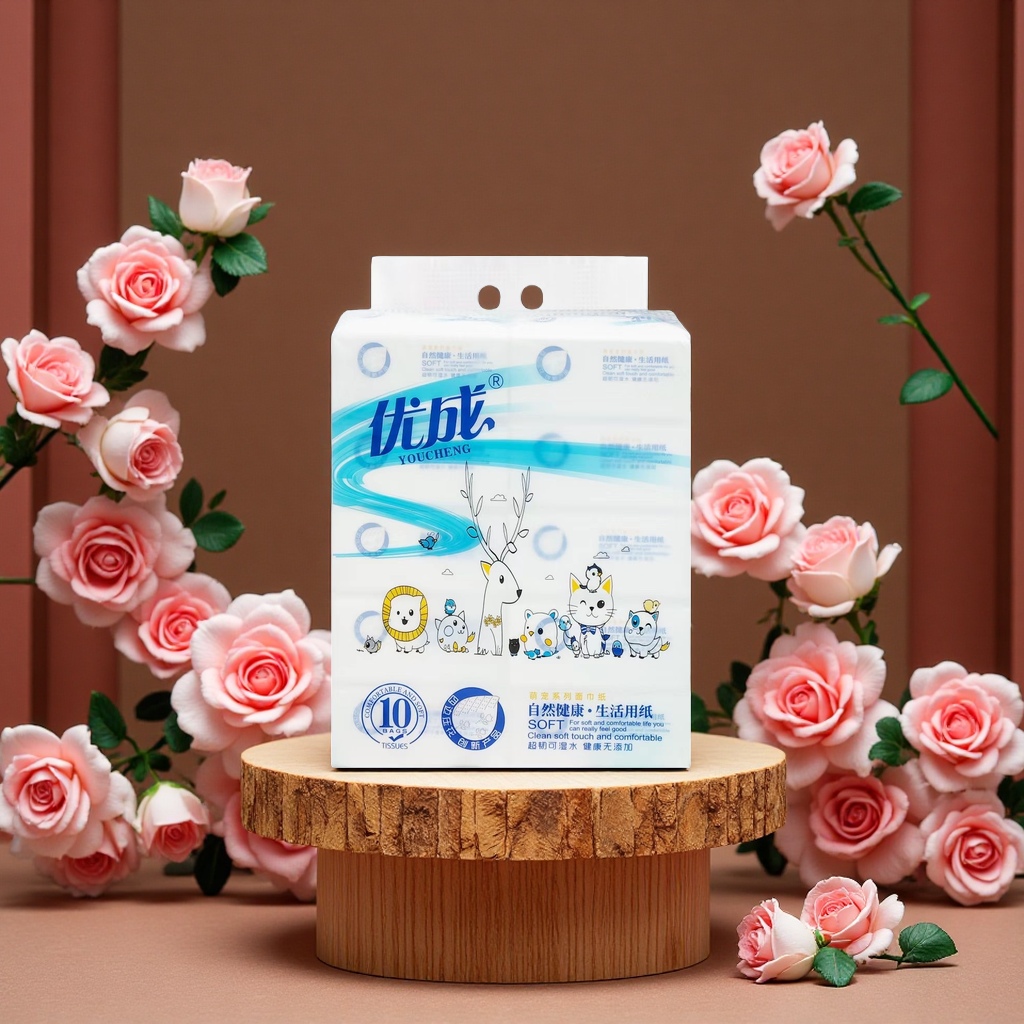 Flexible and thickened tissue paper for home use, 180 pieces in individual packaging