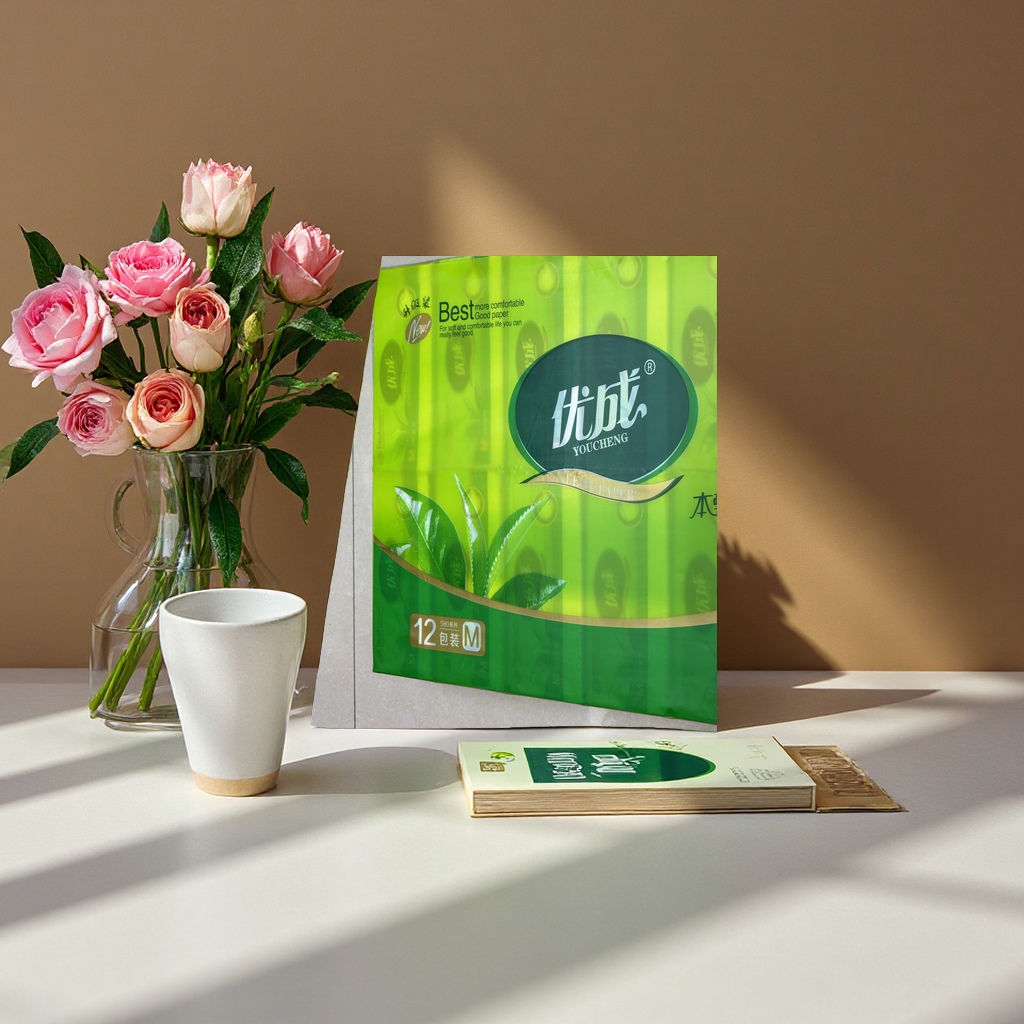 The tissue paper is flexible and thickened. 100-strip tissue paper is soft and does not shed fibers. It is a household toilet paper tissue