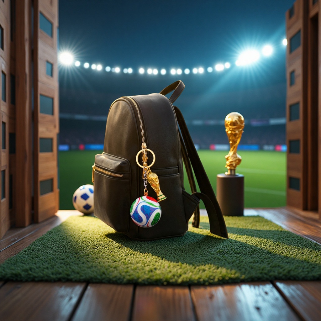 Limited edition metal keychain pendant for the World Cup World Cup Trophy details Picture