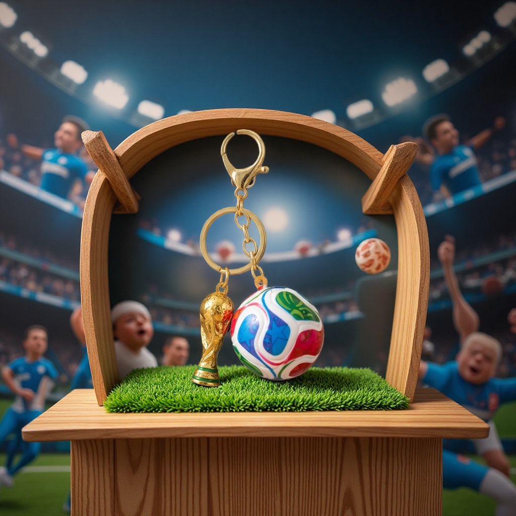 Limited edition metal keychain pendant for the World Cup World Cup Trophy Application Scenario