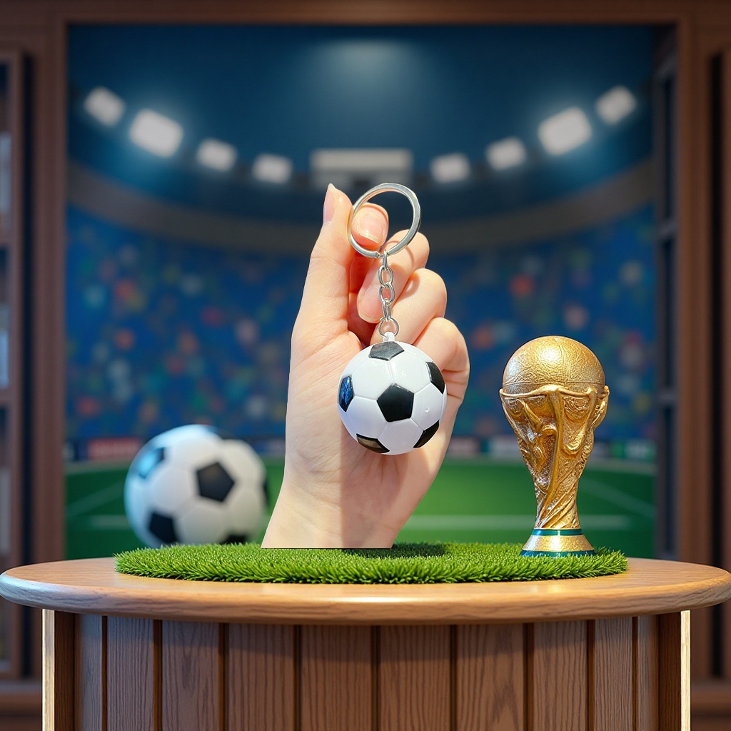 Limited edition metal keychain pendant for the World Cup World Cup Trophy Item Picture