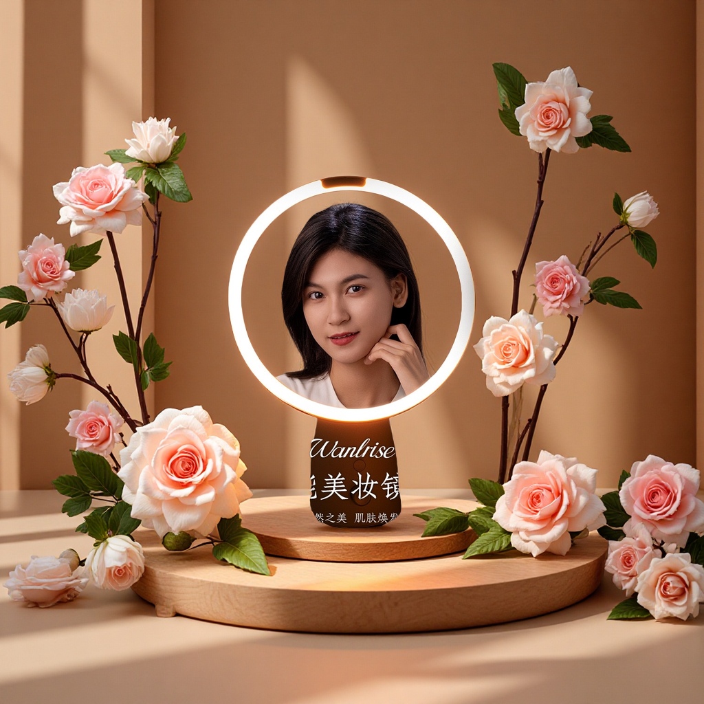 AI美妆镜化妆镜AI语音大模型8种调光模式智能美颜镜
