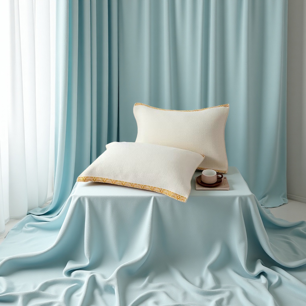 The pure cotton gauze pillowcase is breathable, soft, comfortable and washable for home use