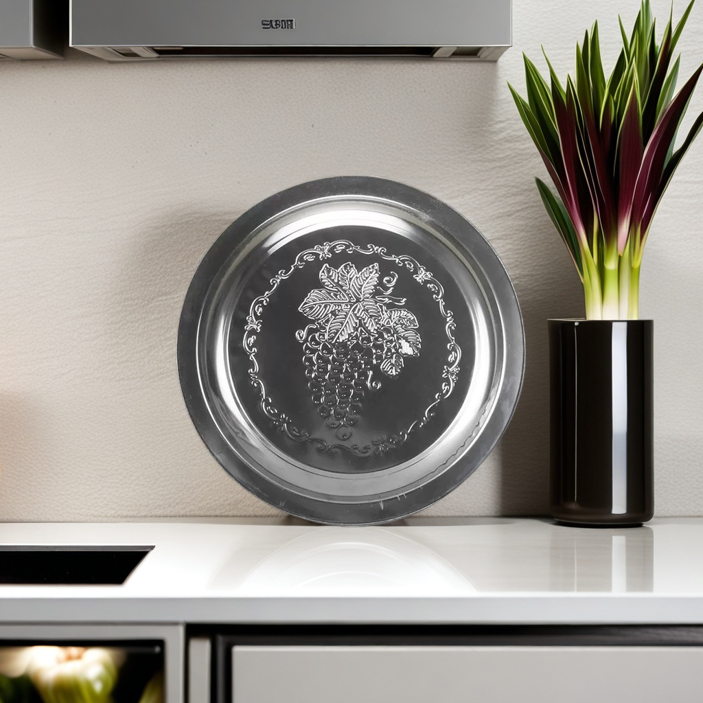 不锈钢葡萄盘60C M08厚 食品级材质 耐用防锈 大容量收纳盘