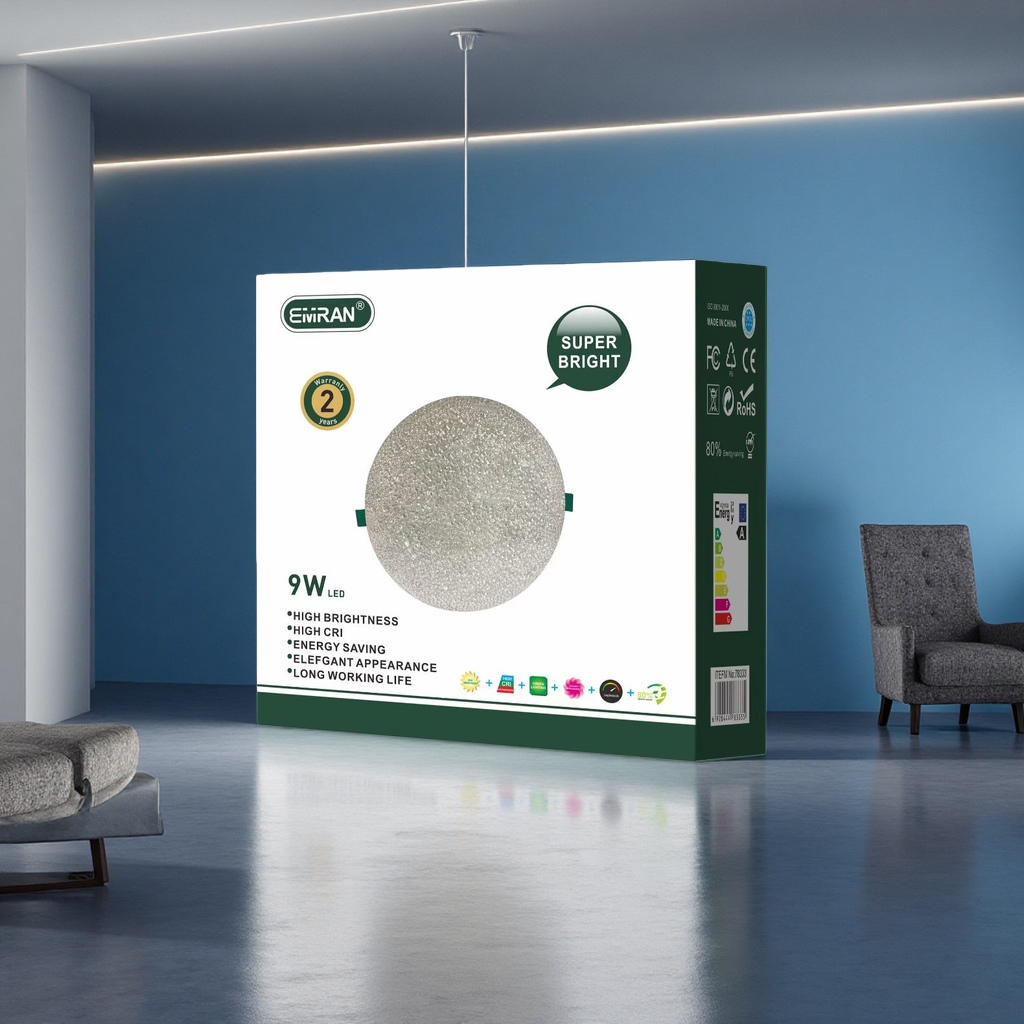 Frameless crystal panel lamp, modern and simple ceiling lamp for living room decoration Application Scenario