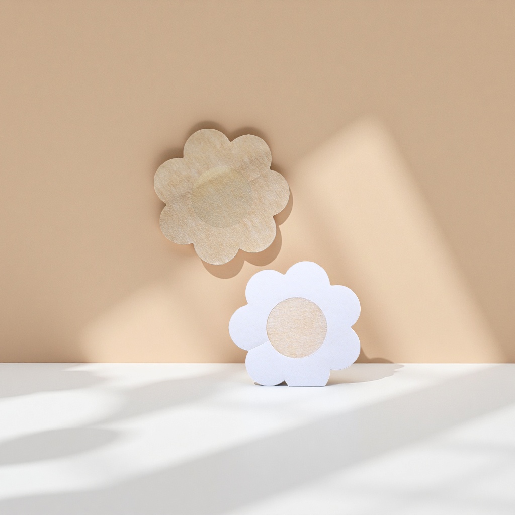 Anti-protrusion, invisible, traceless, ultra-thin breathable breast patch for pajamas, non-woven fabric disposable breast patch details Picture