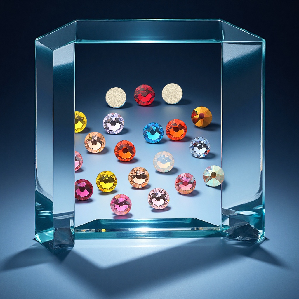 Wholesale of high-quality cross-border eight or eight small imitation Chinese flat-bottomed diamond, glass and crystal diamond diy nail art accessories details Picture