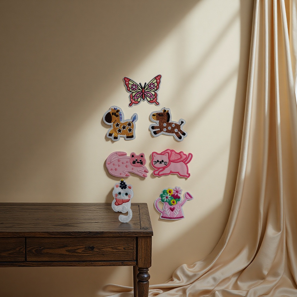 Embroidery cloth stickers, 10 pieces of embroidery patch stickers, handcrafted decorative stickers details Picture