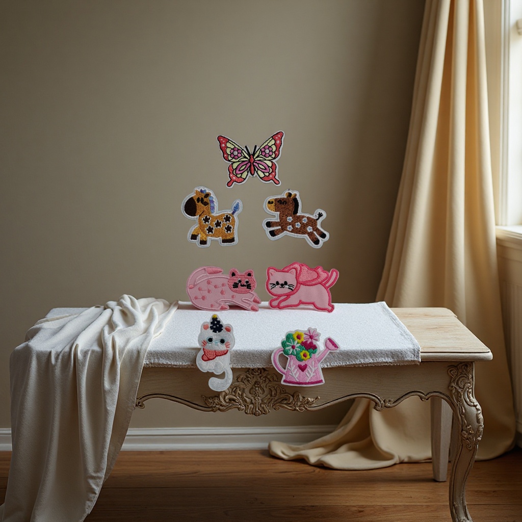 Embroidery cloth stickers, 10 pieces of embroidery patch stickers, handcrafted decorative stickers Specification image