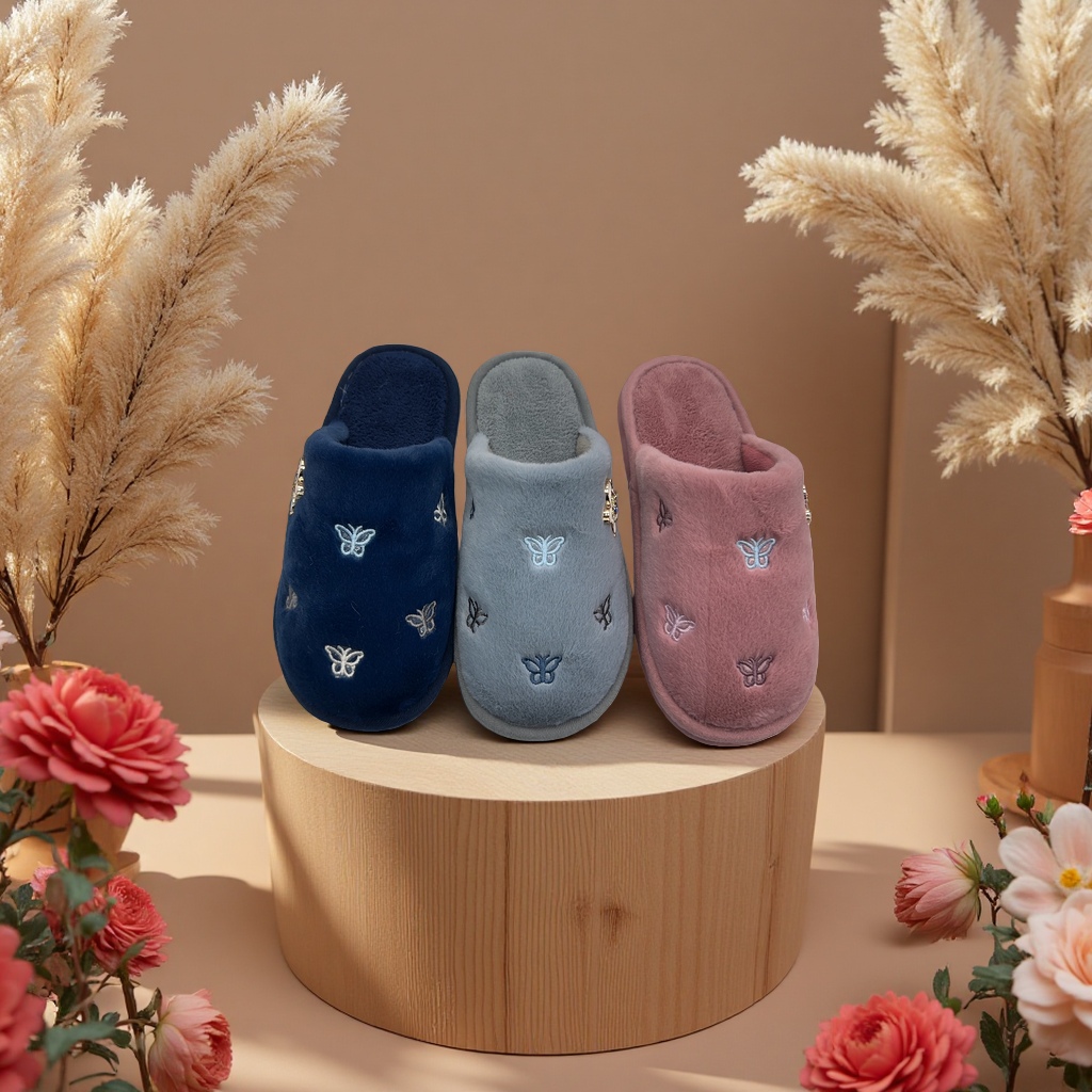 The cotton slippers are soft, warm, thickened, suitable for women's indoor home use, comfortable and anti-slip details Picture