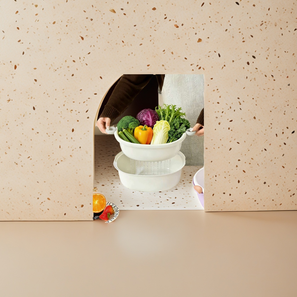 2026 New style Plastic Draining basket Vegetable washing Basin Draining basket plastic vegetable washing basket details Picture