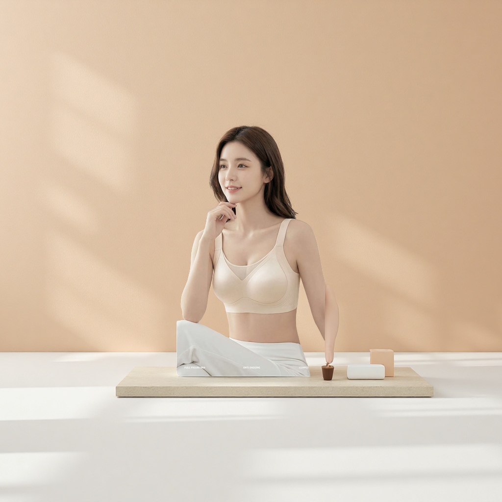 文胸无痕内衣白底实物图